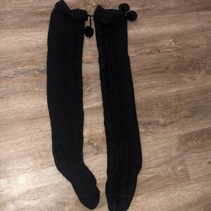 Fuzzy black socks